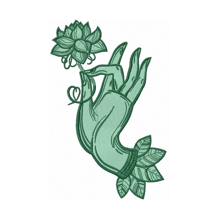 Floral fairy's hand embroidery design - Embroidery Design