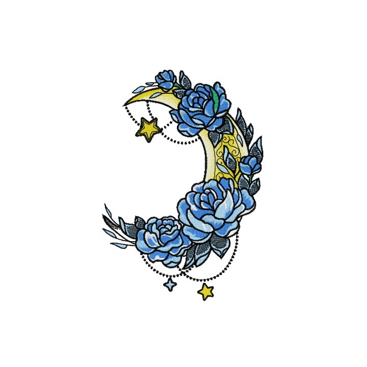 Vernal moon embroidery design - Embroidery Design