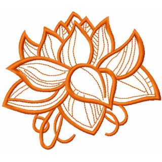 Orange flower embroidery design - Embroidery Design
