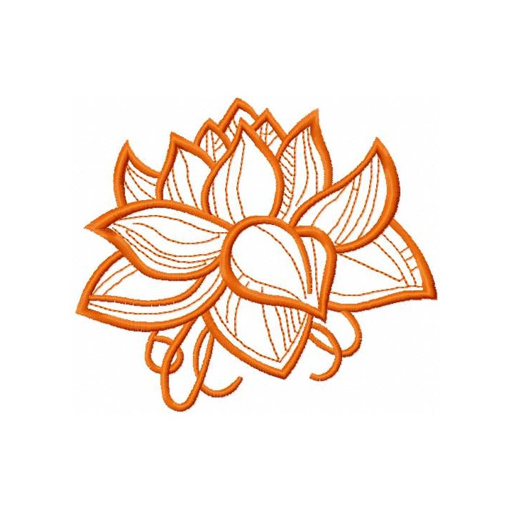 Orange flower embroidery design - Embroidery Design