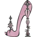 Preview of an extravagant high heels embroidery design showcasing a stylish stitched motif for fashion accessories.