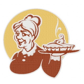 Granny's pear pie embroidery design - Embroidery Design