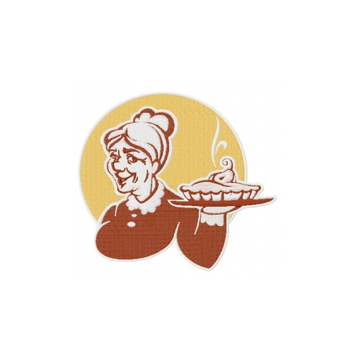 Granny's pear pie embroidery design - Embroidery Design
