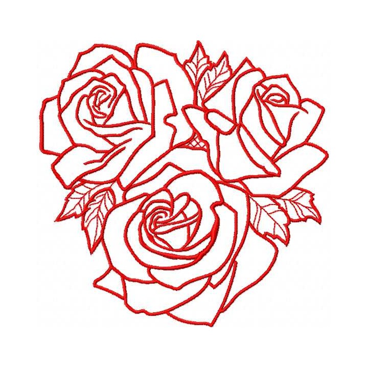 Roses light embroidery design - Embroidery Design