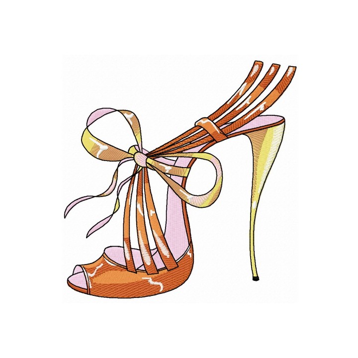 Summer high heels embroidery design - Embroidery Design