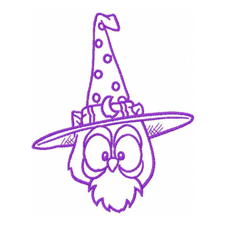 Halloween violet owl embroidery design - Embroidery Design