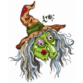 Ugly witch embroidery design - Embroidery Design