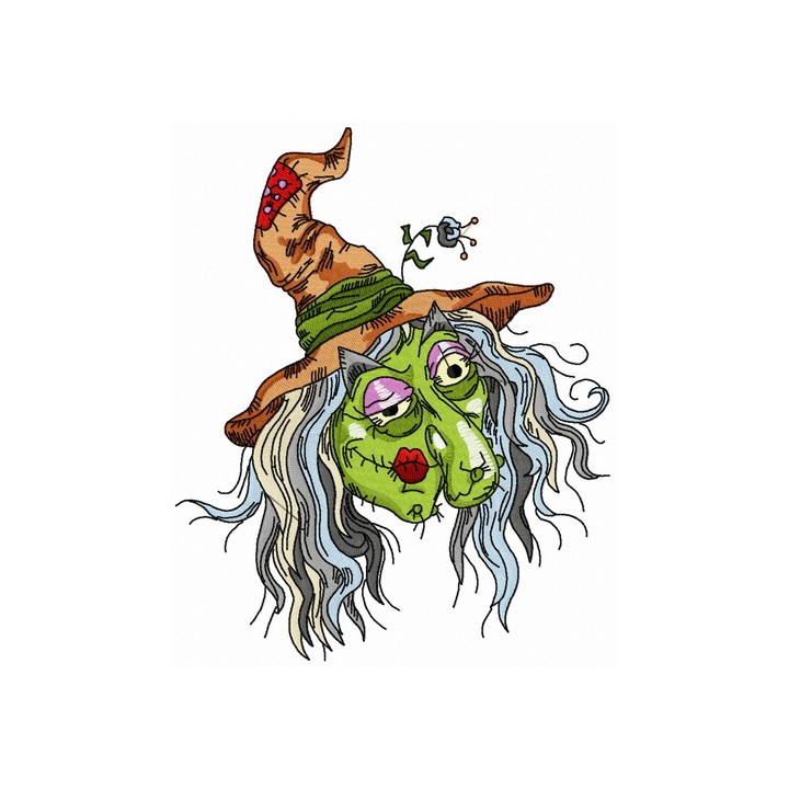 Ugly witch embroidery design - Embroidery Design