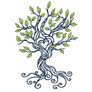 Spring tree of love embroidery design - Embroidery Design
