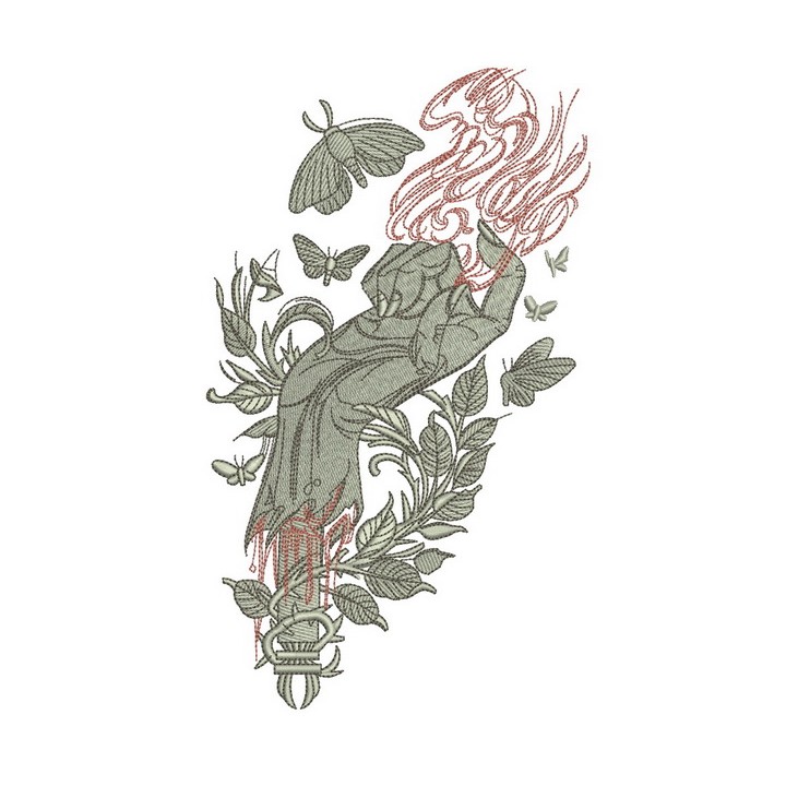 Bloody hand embroidery design - Embroidery Design