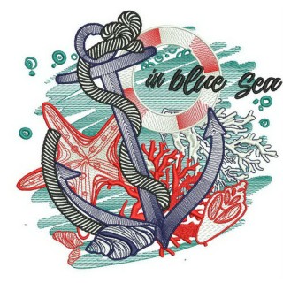 In blue sea embroidery design - Embroidery Design