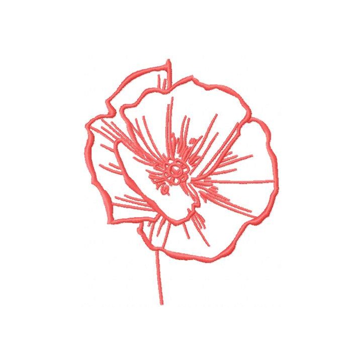 Pink mallow embroidery design - Embroidery Design