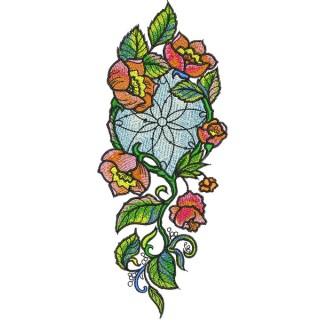 Decoration with poppies embroidery design - Embroidery Design