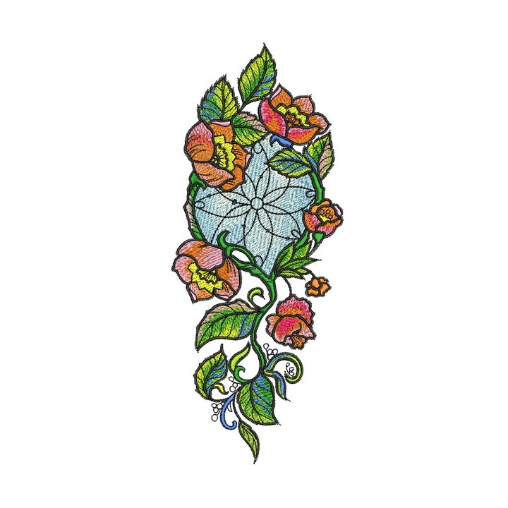 Decoration with poppies embroidery design - Embroidery Design