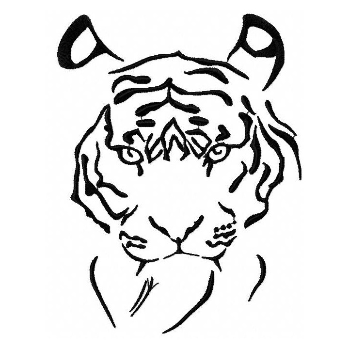 Black tiger embroidery design - Embroidery Design
