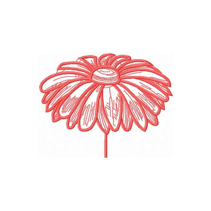 Pink flower 7 embroidery design - Embroidery Design