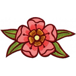 Dark red flower embroidery design - Embroidery Design