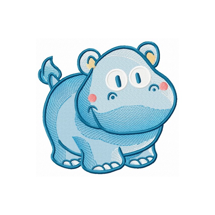 Tiny hippo 2 embroidery design - Embroidery Design