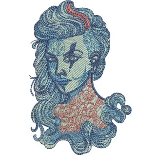 Marine witch embroidery design - Embroidery Design
