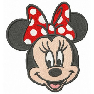 Minnie with polka dot bow embroidery design - Embroidery Design