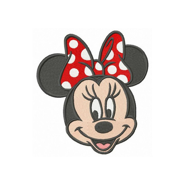 Minnie with polka dot bow embroidery design - Embroidery Design