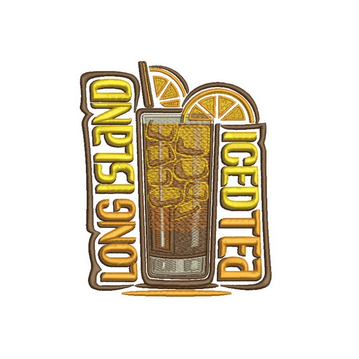 Long Island iced tea embroidery design - Embroidery Design