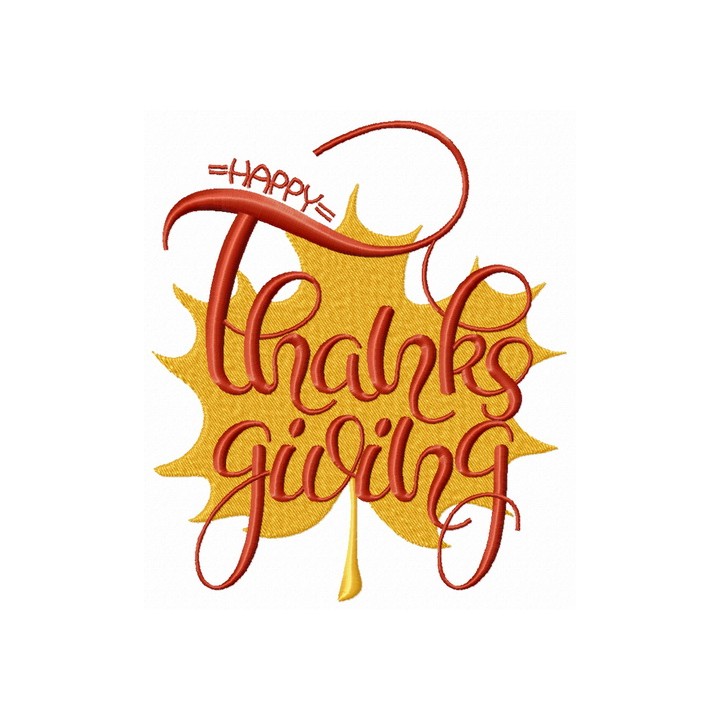 Happy Thanksgiving embroidery design - Embroidery Design