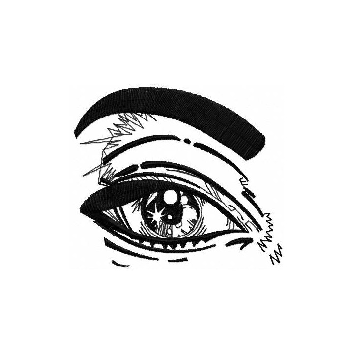 Black eye embroidery design - Embroidery Design