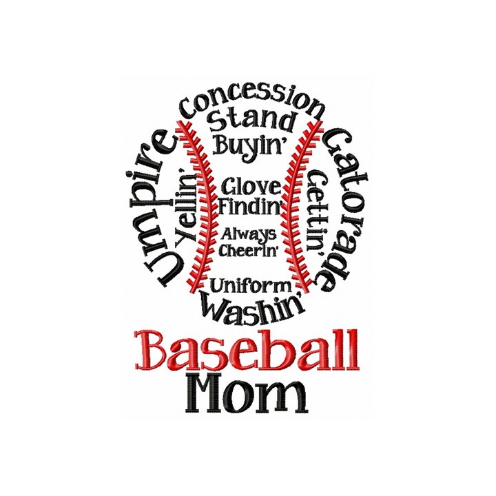 Baseball mom embroidery design - Embroidery Design
