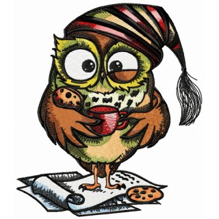 Owl in the morning embroidery design - Embroidery Design