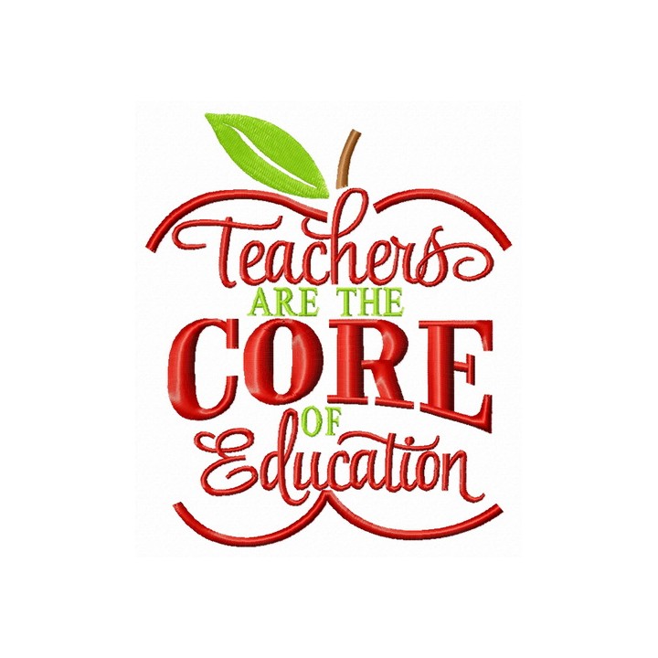 Teachers are the core of education embroidery design - Embroidery Design