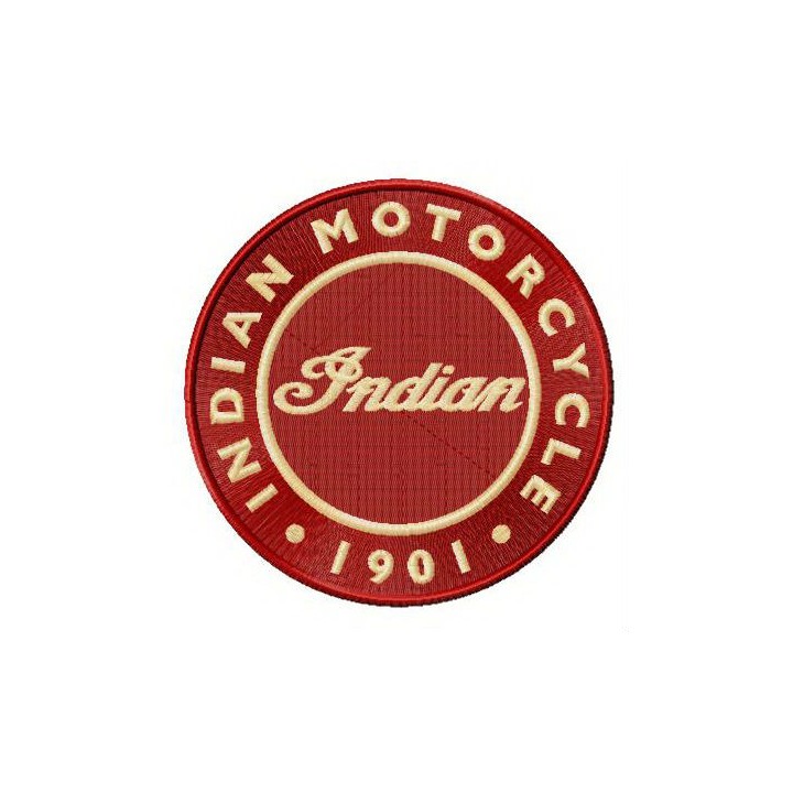 Indian Motocycle round logo embroidery design - Embroidery Design