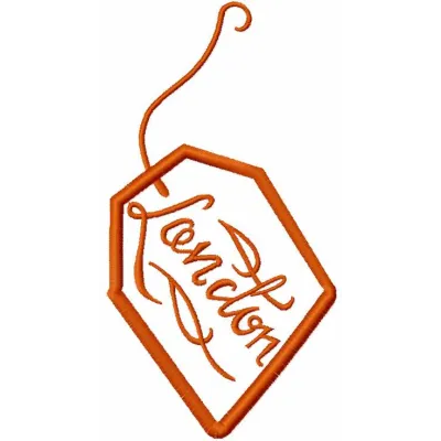 Preview of a British sticker embroidery design featuring iconic symbols for travel-themed stitching projects.