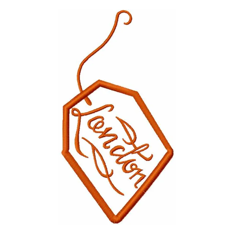 Preview of a British sticker embroidery design featuring iconic symbols for travel-themed stitching projects.