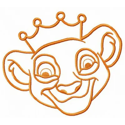 Embroidery design of a Lion King muzzle, showcasing intricate stitching patterns for creative projects.