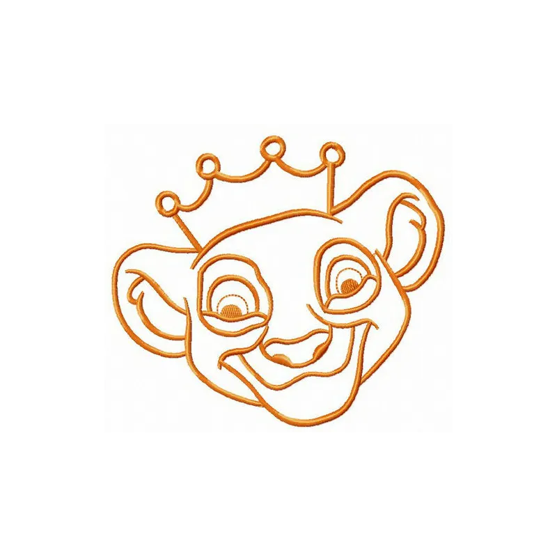 Embroidery design of a Lion King muzzle, showcasing intricate stitching patterns for creative projects.