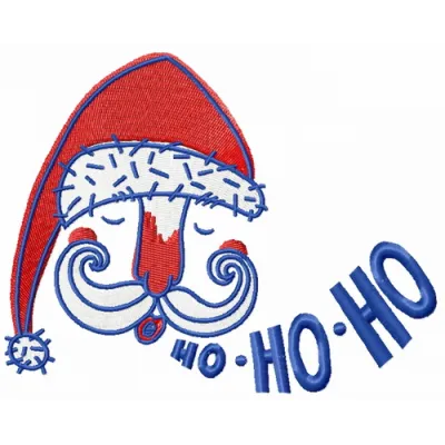 Preview of Santa's face embroidery design, showcasing a cheerful Santa Claus motif for festive stitching projects.