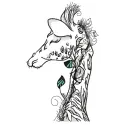 Sleepy giraffe embroidery design showcased on a soft fabric, ideal for embellishing baby onesies and pillows.
