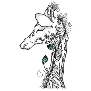 Sleepy giraffe embroidery design - Embroidery Design