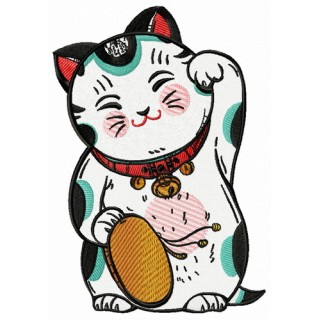 Cute Maneki Neko embroidery design - Embroidery Design