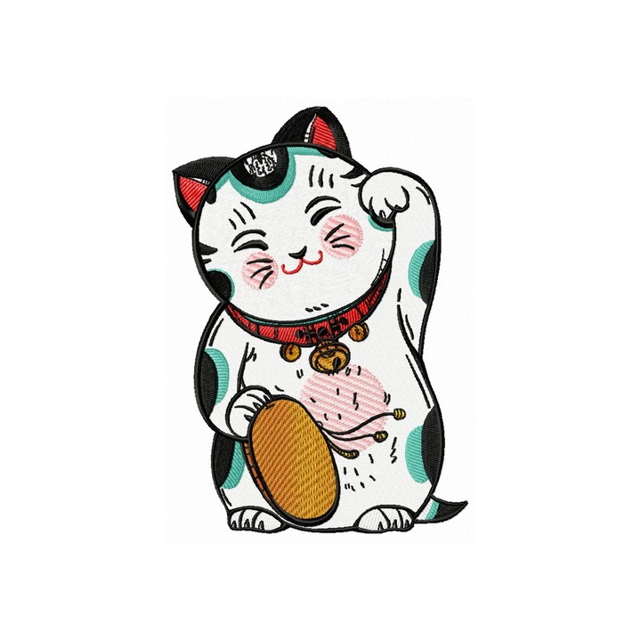Cute Maneki Neko embroidery design - Embroidery Design