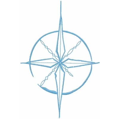 Wind rose embroidery design featuring a detailed compass motif, perfect for travel-themed projects and gifts.