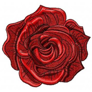 Dark red rose embroidery design - Embroidery Design