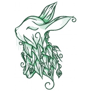 Foliar bunny embroidery design - Embroidery Design