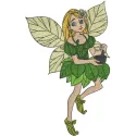 Hardworking fairy embroidery design showcasing a whimsical fairy surrounded by nature, perfect for creative stitching projec…