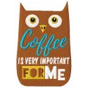 Embroidery design featuring the phrase 'Coffee is very important for me' on a cozy t-shirt.
