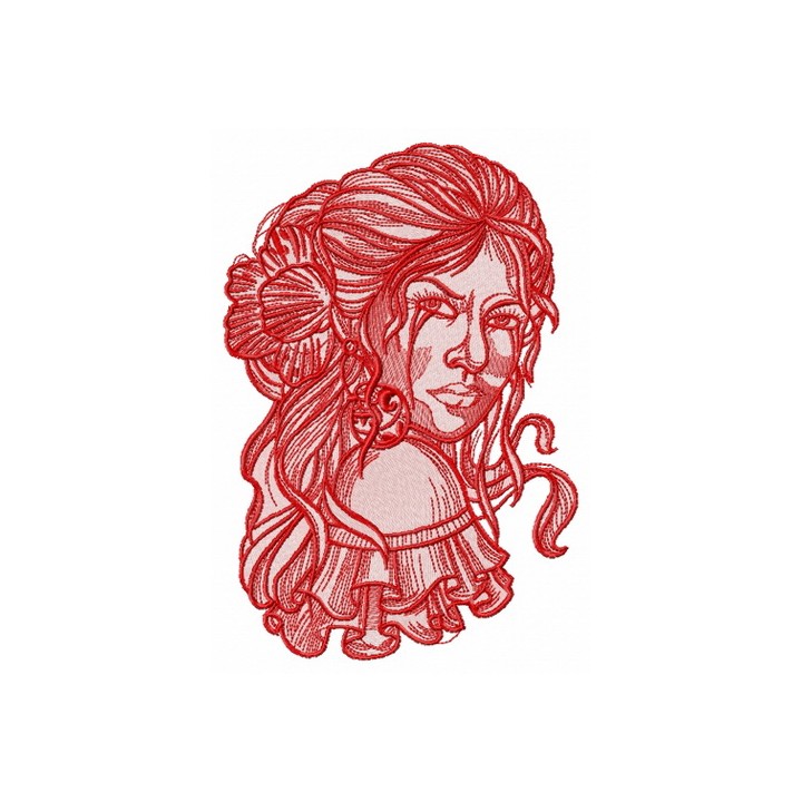 Spanish beauty 2 embroidery design - Embroidery Design