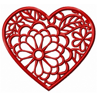 Heart in blossom embroidery design - Embroidery Design