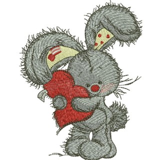 Bunny hugs your heart embroidery design - Embroidery Design