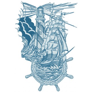 Marine collage embroidery design - Embroidery Design